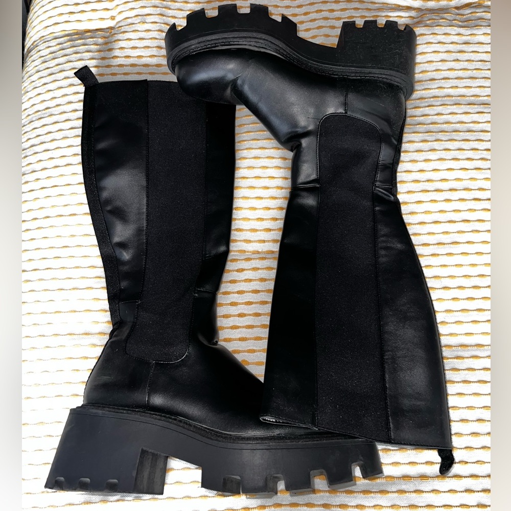 Zara Knee High Combat Boots